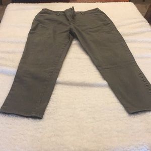 Chico’s Olive green denim ankle jeans